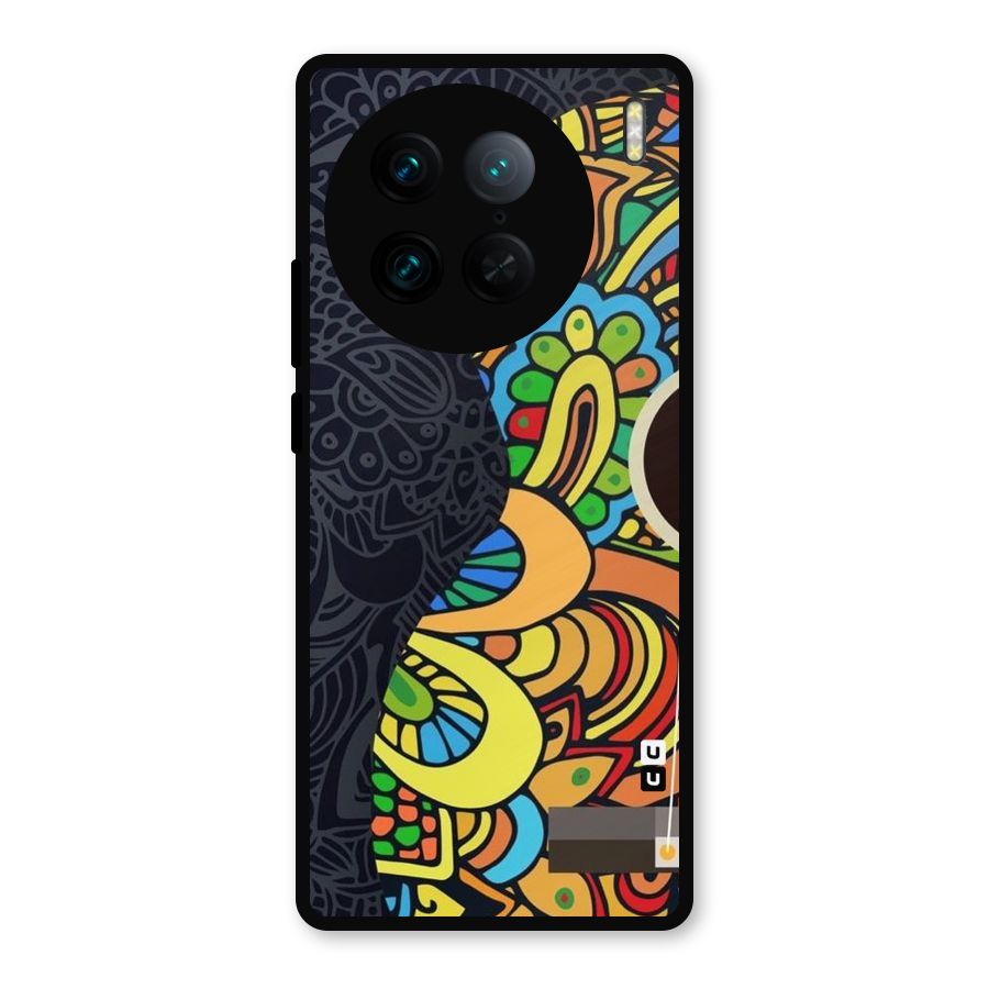 Colored Blocks Metal Back Case for Vivo X90 Pro