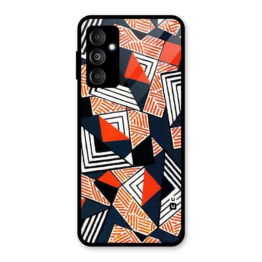 Colored Cuts Pattern Glass Back Case for Galaxy M14 5G