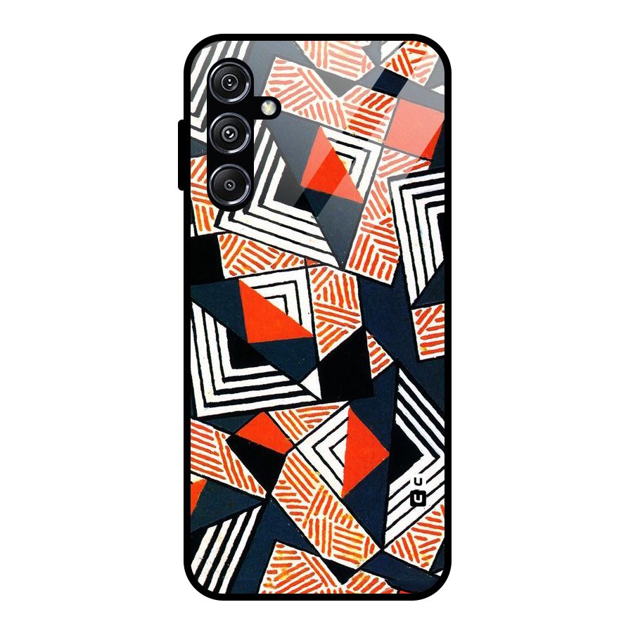 Colored Cuts Pattern Glass Back Case for Galaxy M34 5G