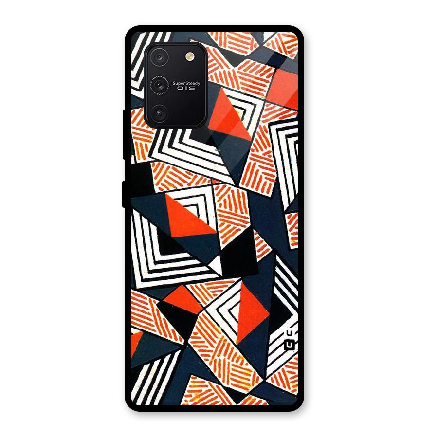 Colored Cuts Pattern Glass Back Case for Galaxy S10 Lite
