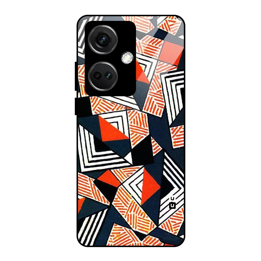 Colored Cuts Pattern Glass Back Case for OnePlus Nord CE 3 5G