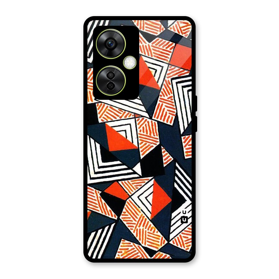 Colored Cuts Pattern Glass Back Case for OnePlus Nord CE 3 Lite