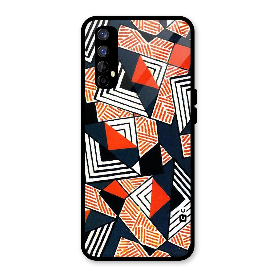 Colored Cuts Pattern Glass Back Case for Realme 7