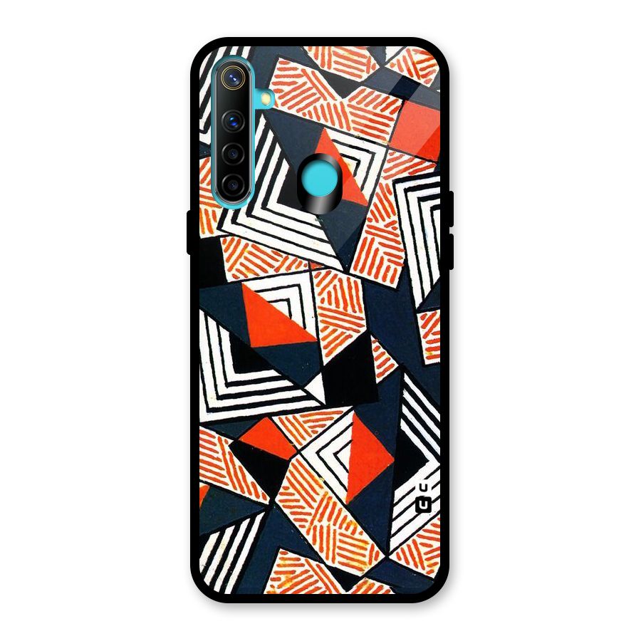 Colored Cuts Pattern Glass Back Case for Realme Narzo 10