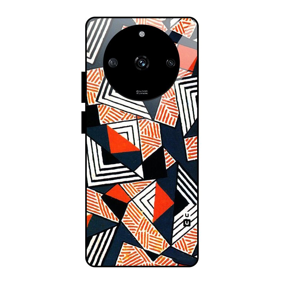 Colored Cuts Pattern Glass Back Case for Realme Narzo 60 5G