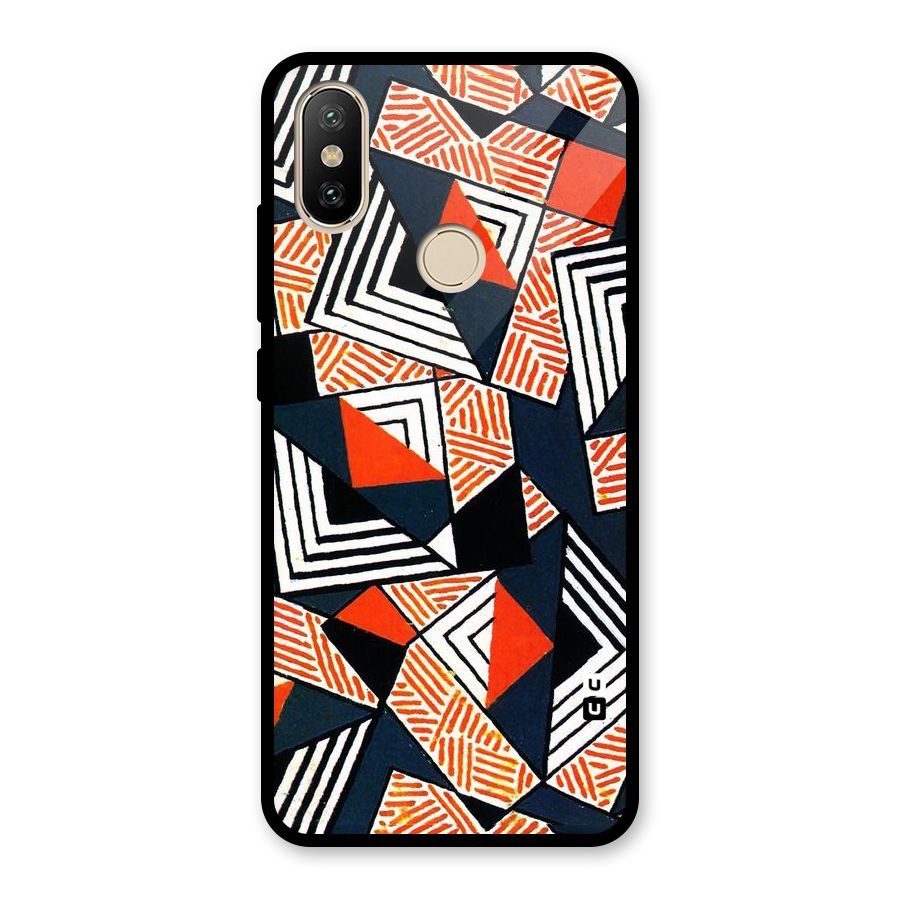 Colored Cuts Pattern Glass Back Case for Redmi A2