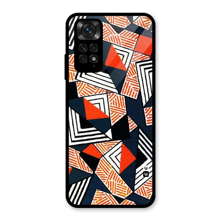 Colored Cuts Pattern Glass Back Case for Redmi Note 11S