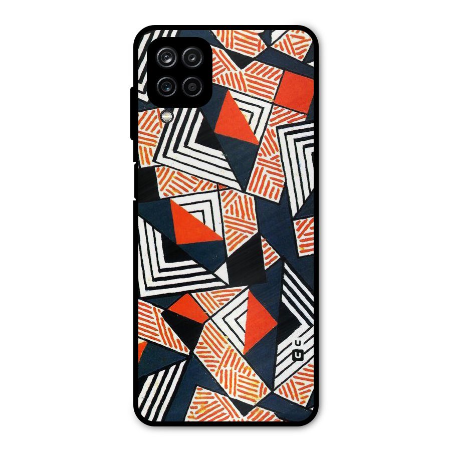 Colored Cuts Pattern Metal Back Case for Galaxy A12