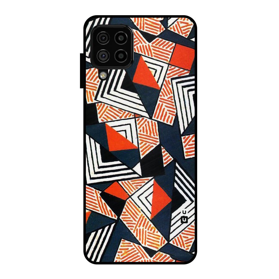 Colored Cuts Pattern Metal Back Case for Galaxy A22 4G