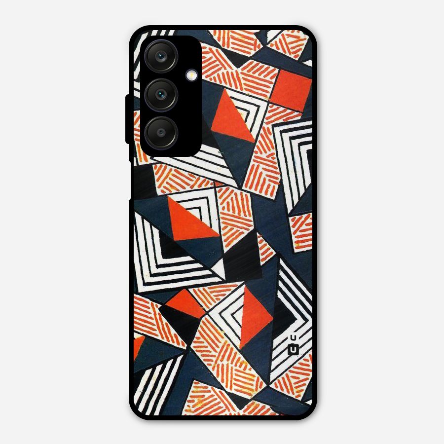 Colored Cuts Pattern Metal Back Case for Galaxy A25 5G