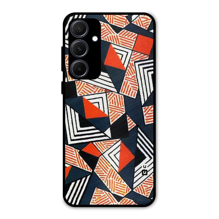 Colored Cuts Pattern Metal Back Case for Galaxy A35