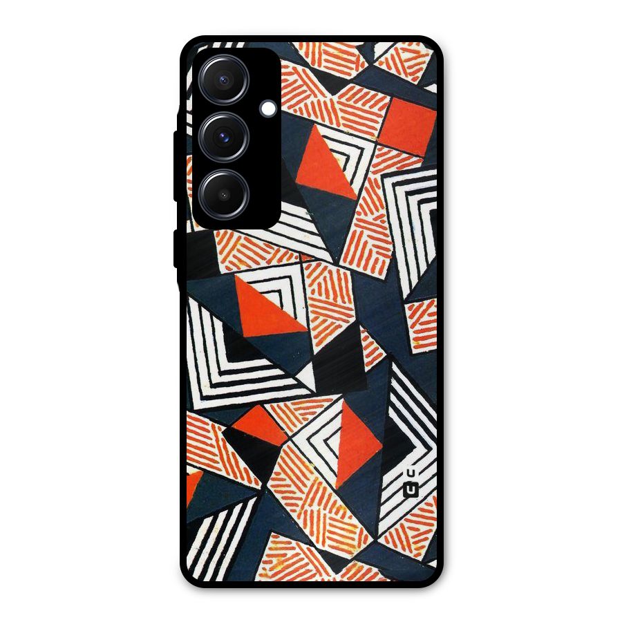 Colored Cuts Pattern Metal Back Case for Galaxy A55