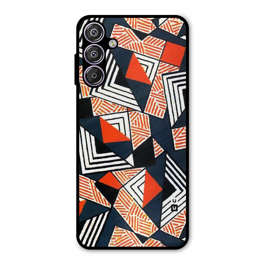 Colored Cuts Pattern Metal Back Case for Galaxy F15