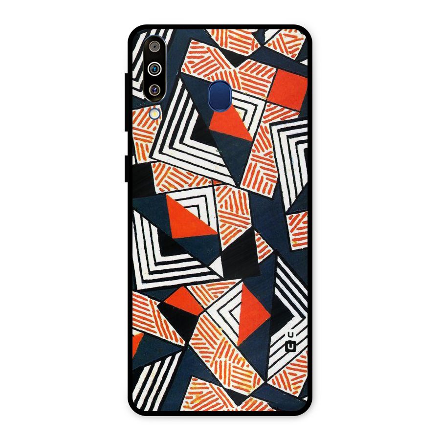 Colored Cuts Pattern Metal Back Case for Galaxy M30
