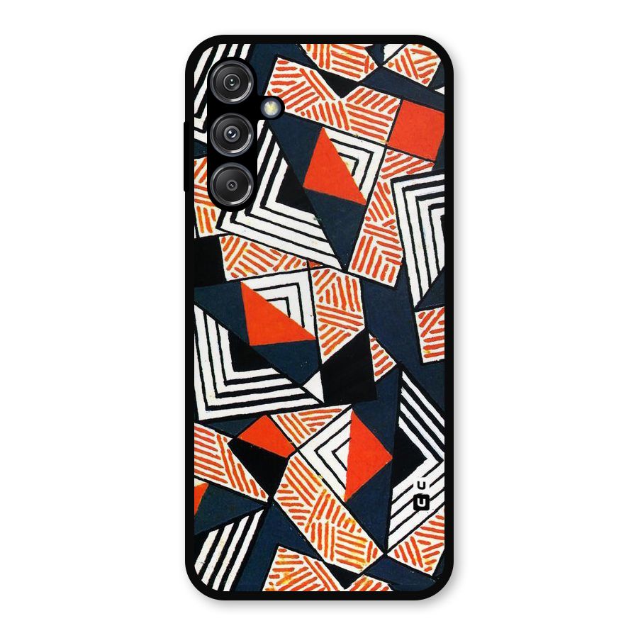 Colored Cuts Pattern Metal Back Case for Galaxy M34 5G
