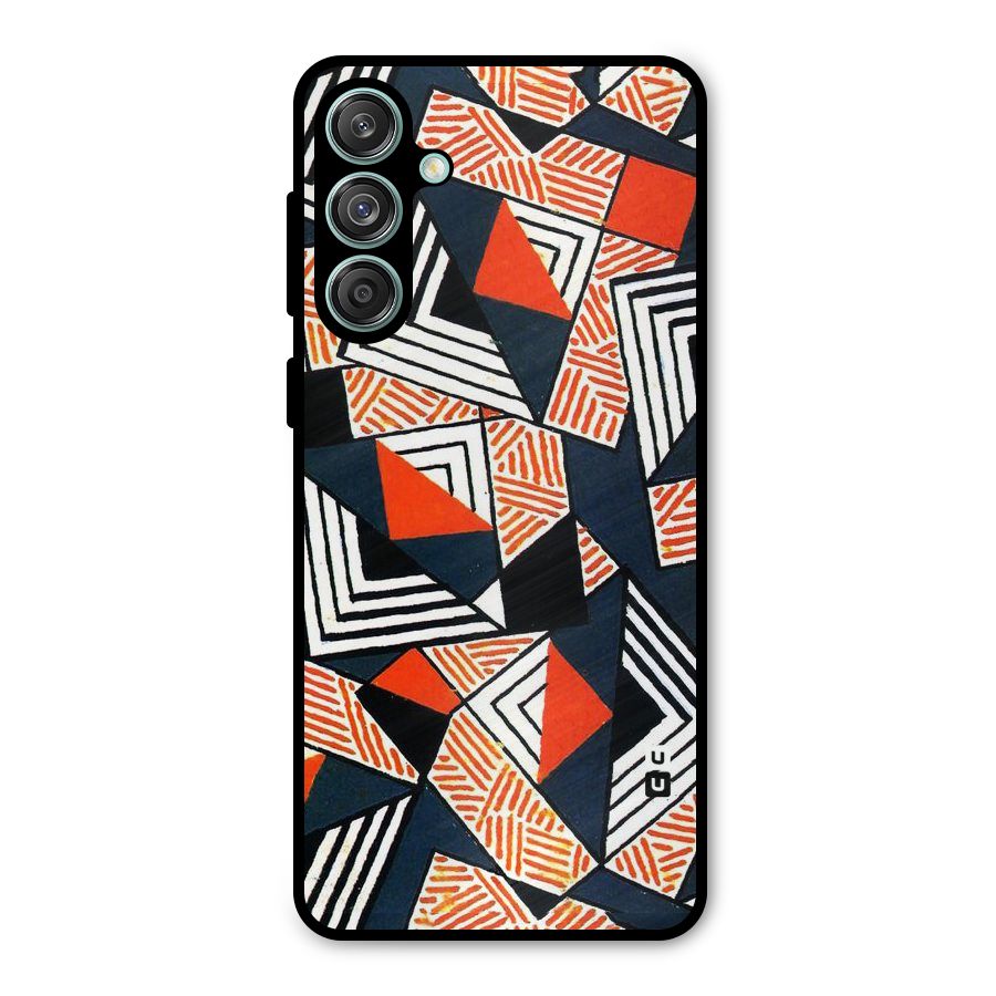 Colored Cuts Pattern Metal Back Case for Galaxy M55 5G