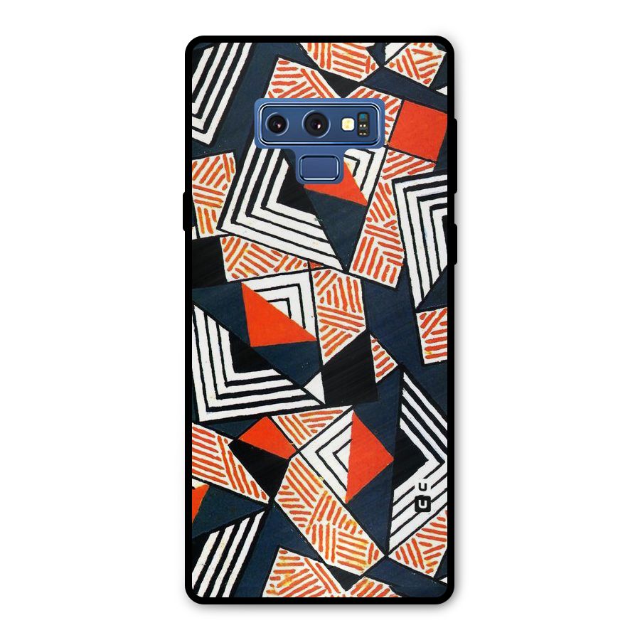 Colored Cuts Pattern Metal Back Case for Galaxy Note 9
