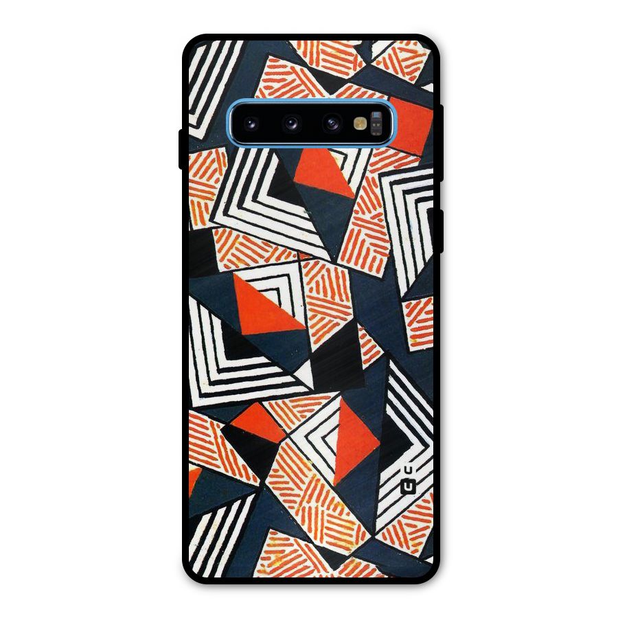 Colored Cuts Pattern Metal Back Case for Galaxy S10