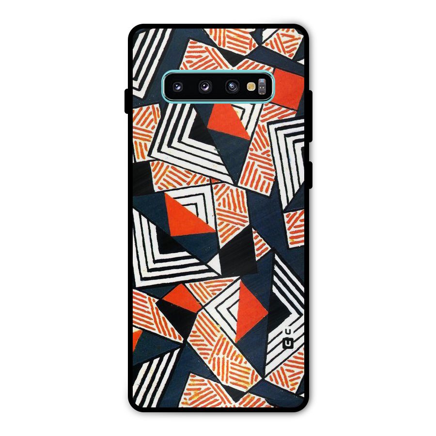 Colored Cuts Pattern Metal Back Case for Galaxy S10 Plus