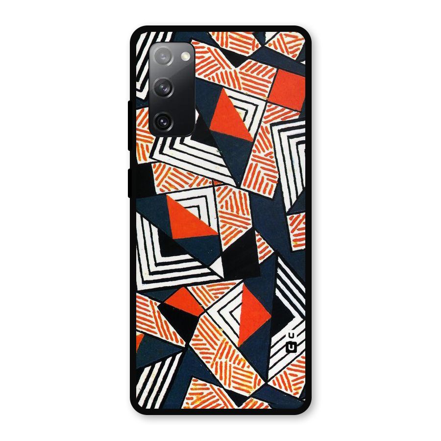 Colored Cuts Pattern Metal Back Case for Galaxy S20 FE 5G