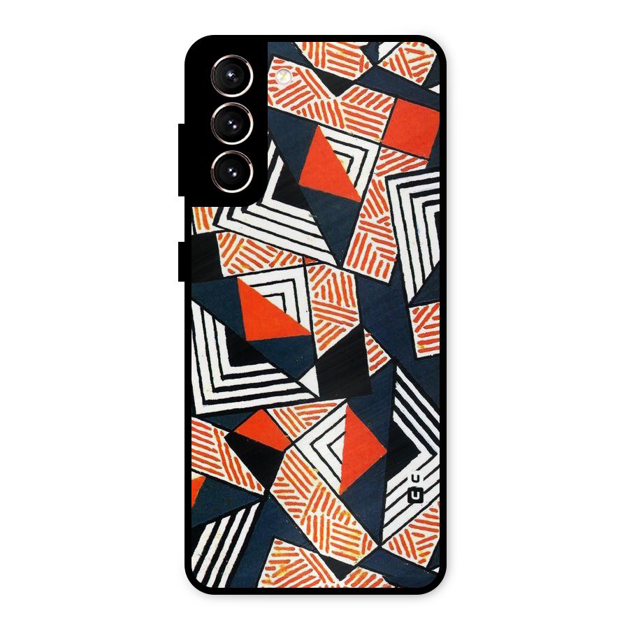 Colored Cuts Pattern Metal Back Case for Galaxy S21 5G
