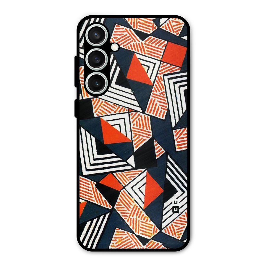 Colored Cuts Pattern Metal Back Case for Galaxy S23 FE