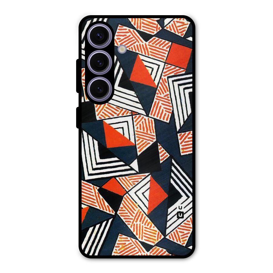 Colored Cuts Pattern Metal Back Case for Galaxy S24