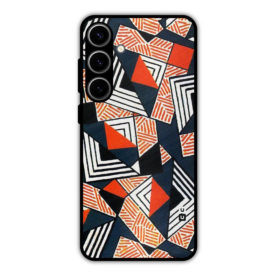Colored Cuts Pattern Metal Back Case for Galaxy S24 Plus