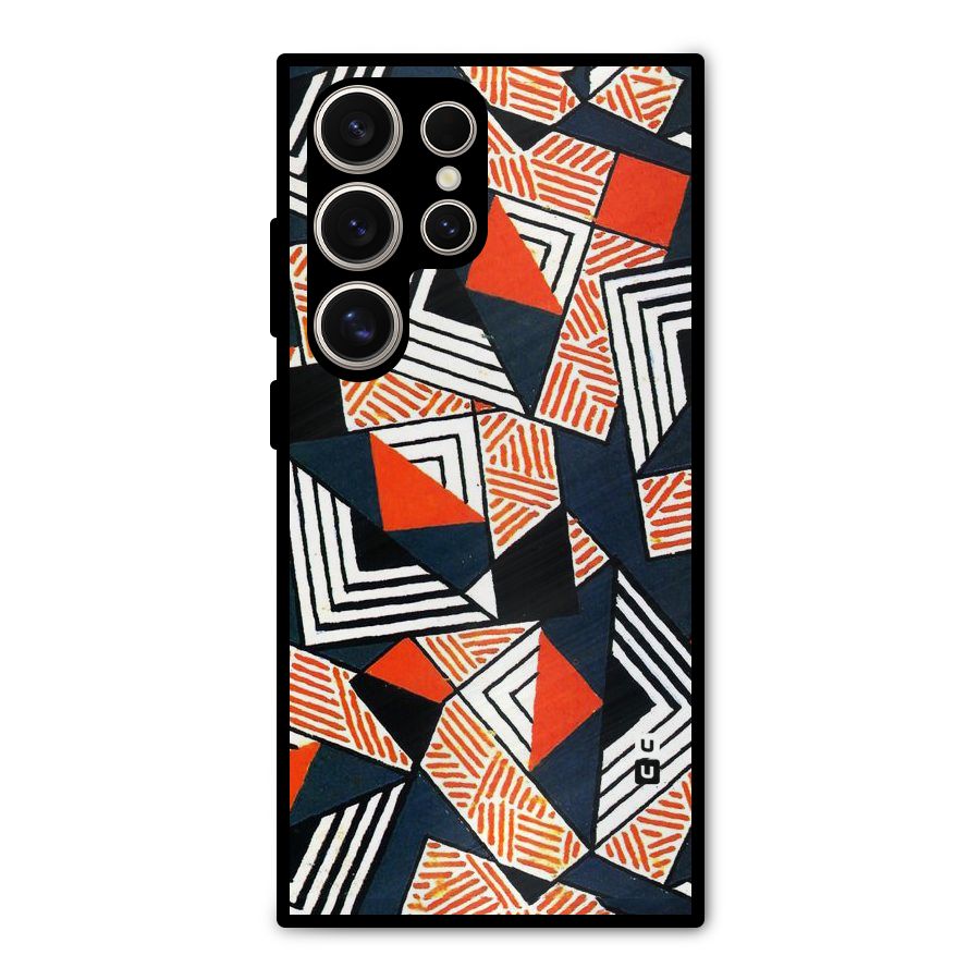 Colored Cuts Pattern Metal Back Case for Galaxy S24 Ultra