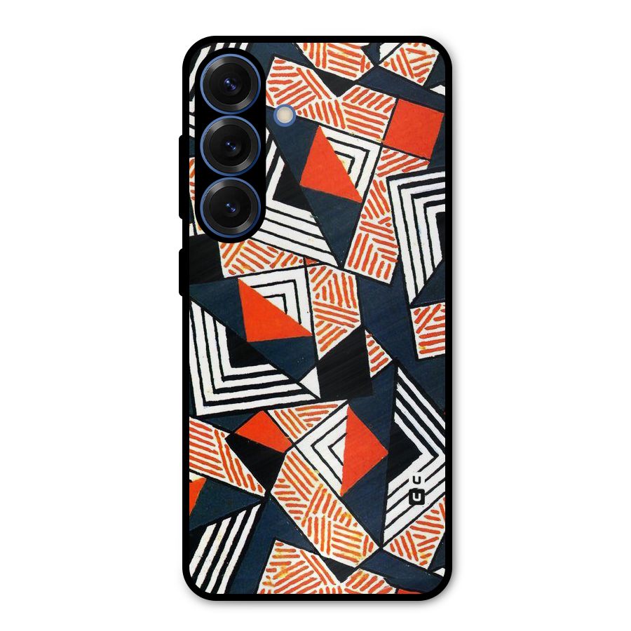 Colored Cuts Pattern Metal Back Case for Galaxy S25