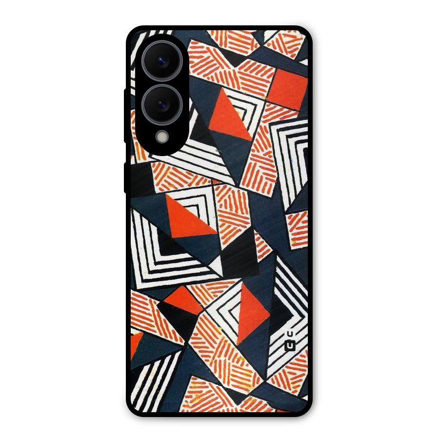 Colored Cuts Pattern Metal Back Case for Galaxy S25 Edge