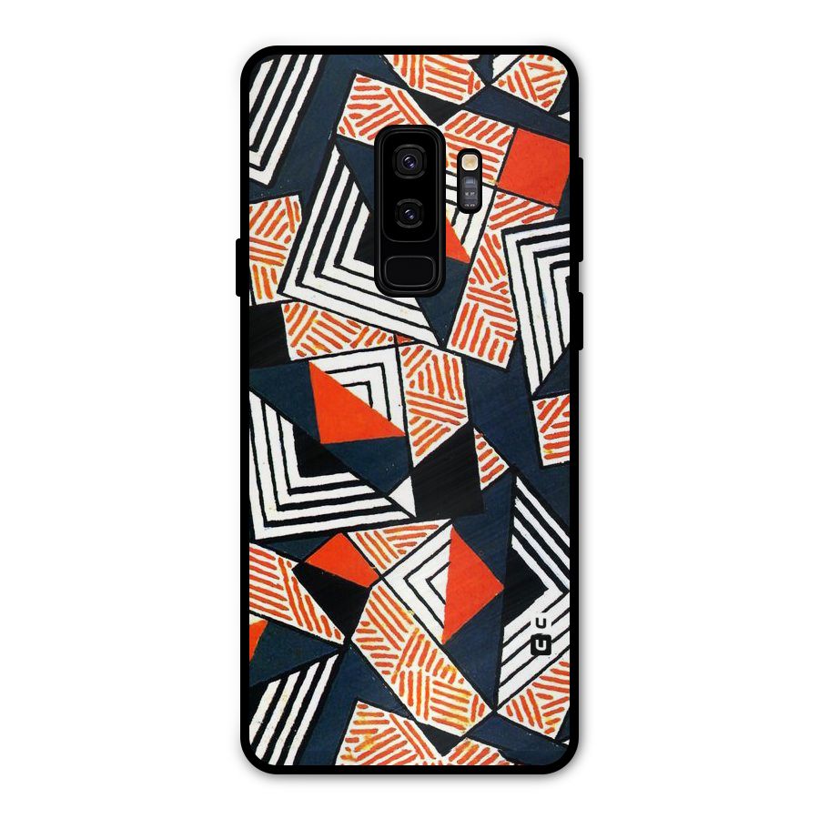 Colored Cuts Pattern Metal Back Case for Galaxy S9 Plus