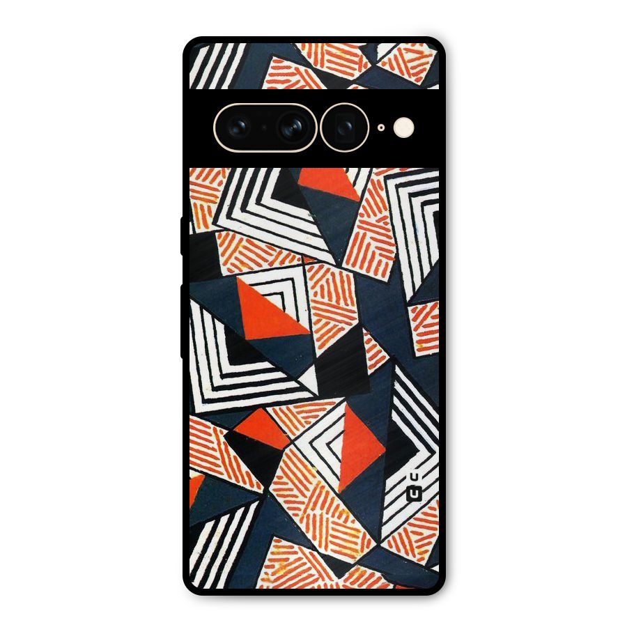 Colored Cuts Pattern Metal Back Case for Google Pixel 7 Pro