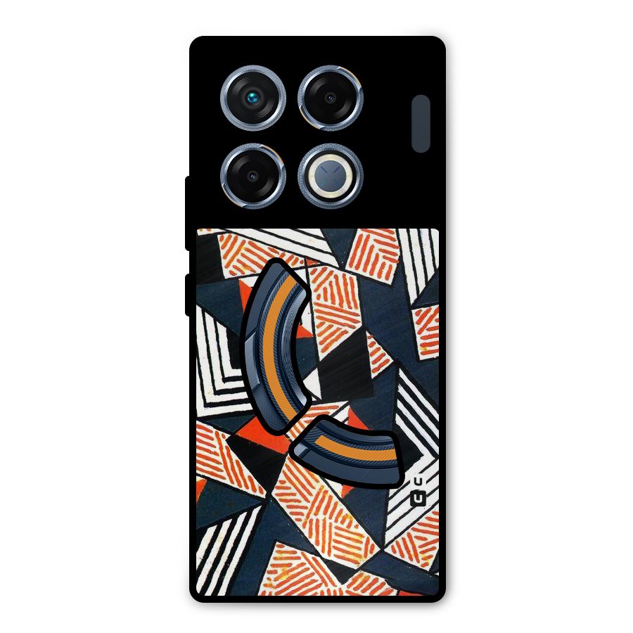 Colored Cuts Pattern Metal Back Case for Infinix GT 20 Pro