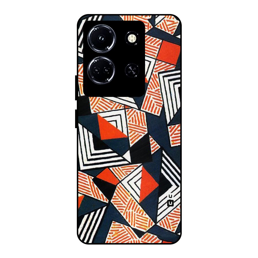 Colored Cuts Pattern Metal Back Case for Infinix Note 30 5G