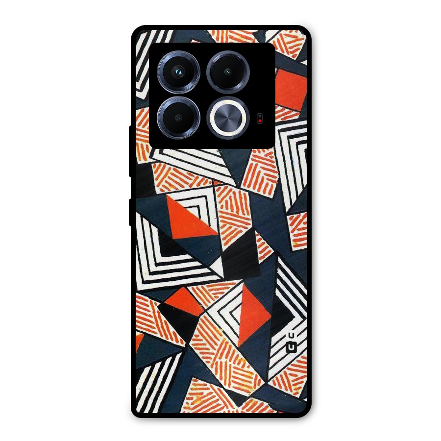 Colored Cuts Pattern Metal Back Case for Infinix Note 40 5G