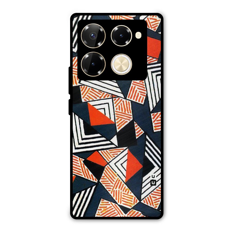 Colored Cuts Pattern Metal Back Case for Infinix Note 40 Pro Plus