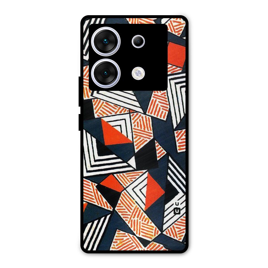 Colored Cuts Pattern Metal Back Case for Infinix Zero 30 5G