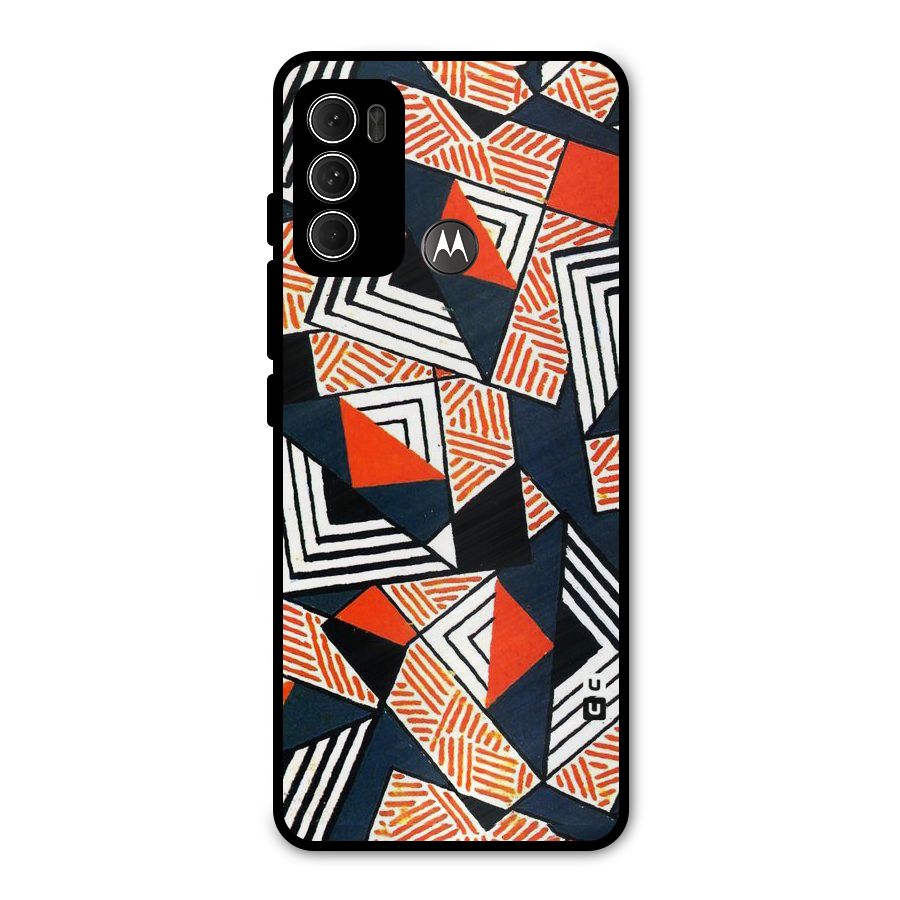 Colored Cuts Pattern Metal Back Case for Moto G60