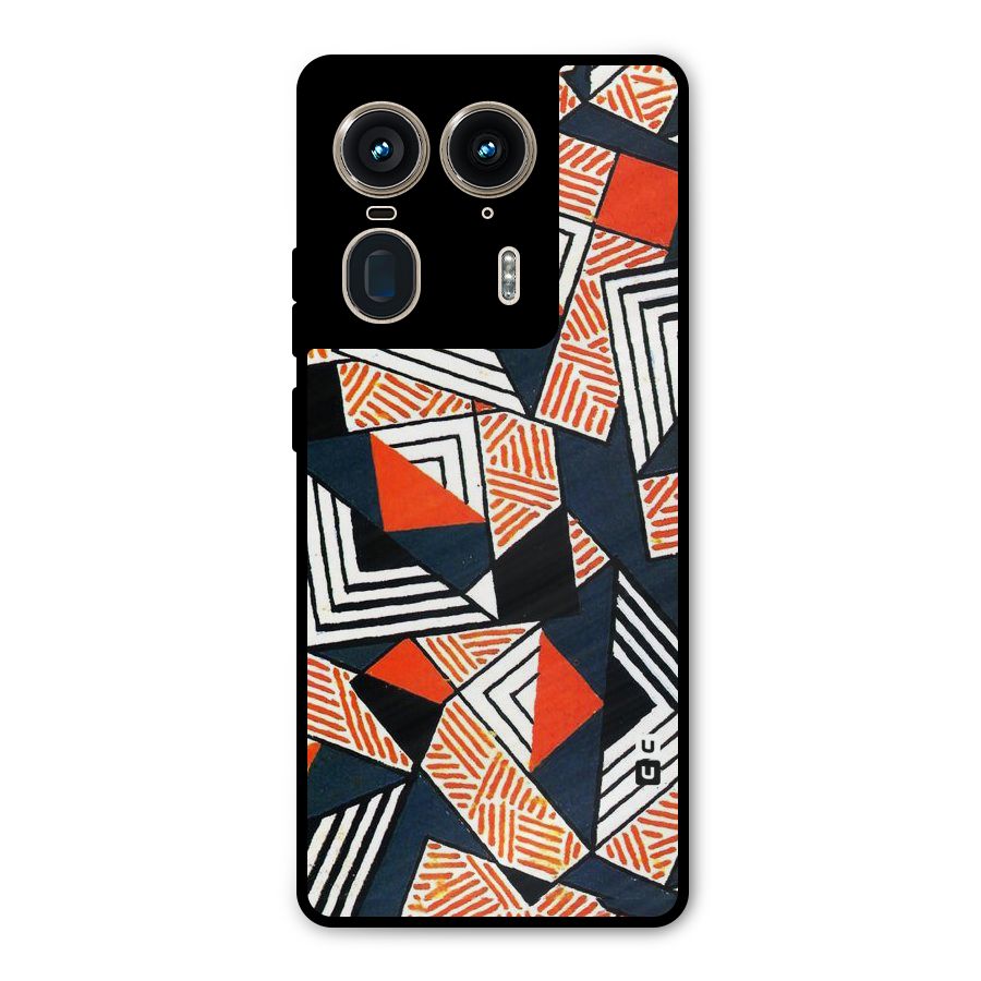 Colored Cuts Pattern Metal Back Case for Motorola Edge 50 Ultra