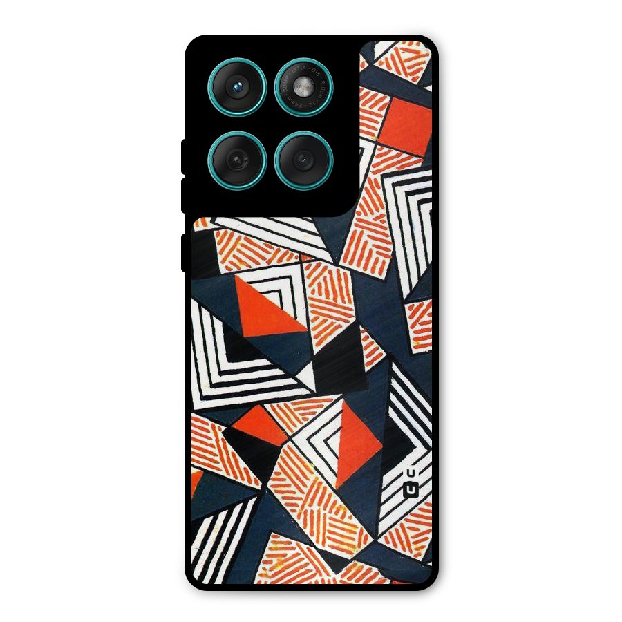 Colored Cuts Pattern Metal Back Case for Motorola Edge 60 Fusion