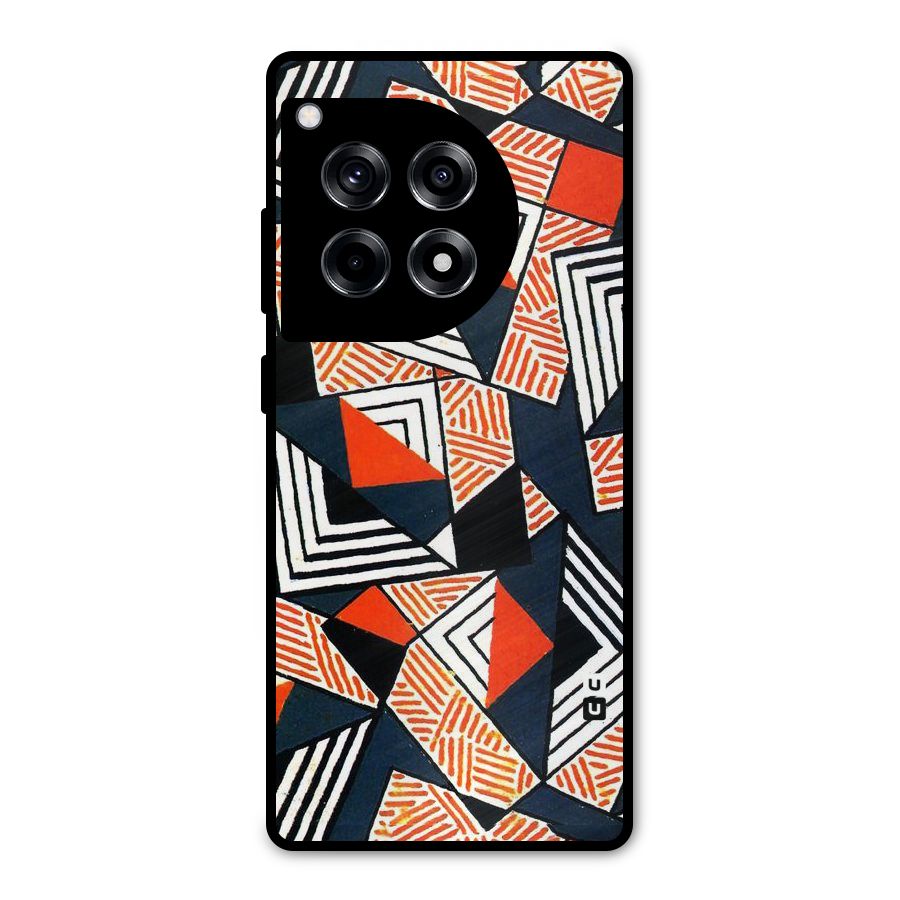 Colored Cuts Pattern Metal Back Case for OnePlus 12R