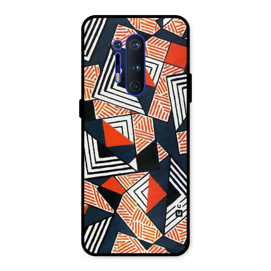 Colored Cuts Pattern Metal Back Case for OnePlus 8 Pro