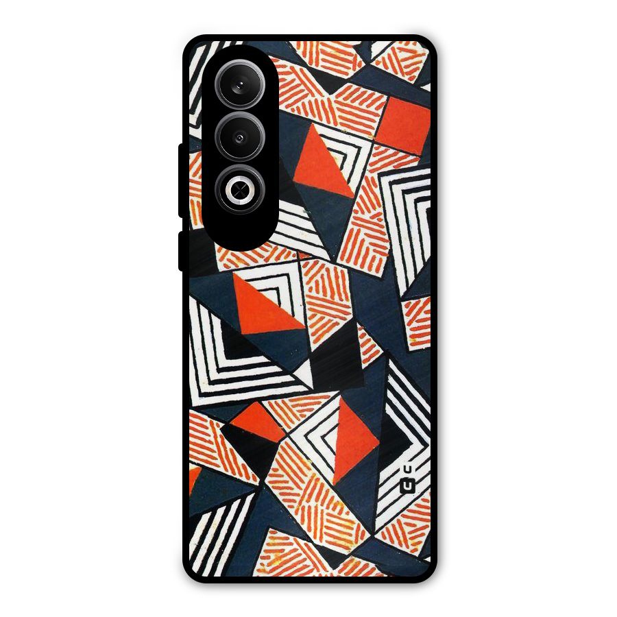 Colored Cuts Pattern Metal Back Case for OnePlus Nord CE4