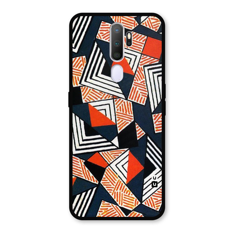 Colored Cuts Pattern Metal Back Case for Oppo A5 (2020)