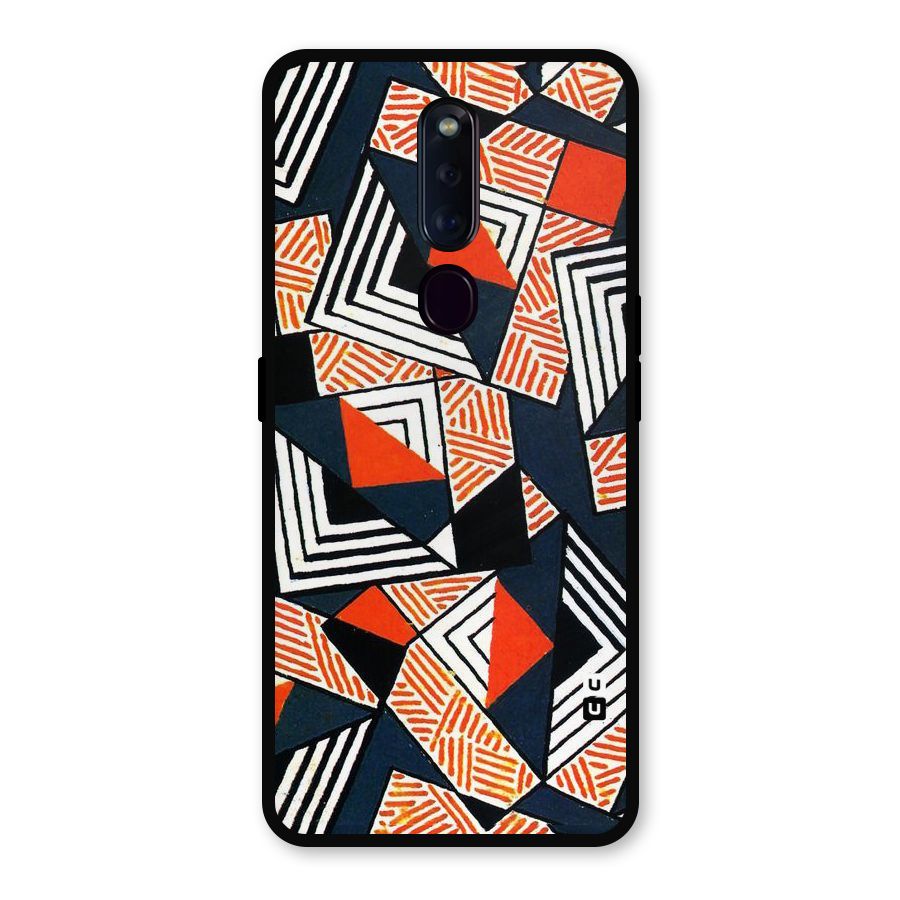 Colored Cuts Pattern Metal Back Case for Oppo F11 Pro