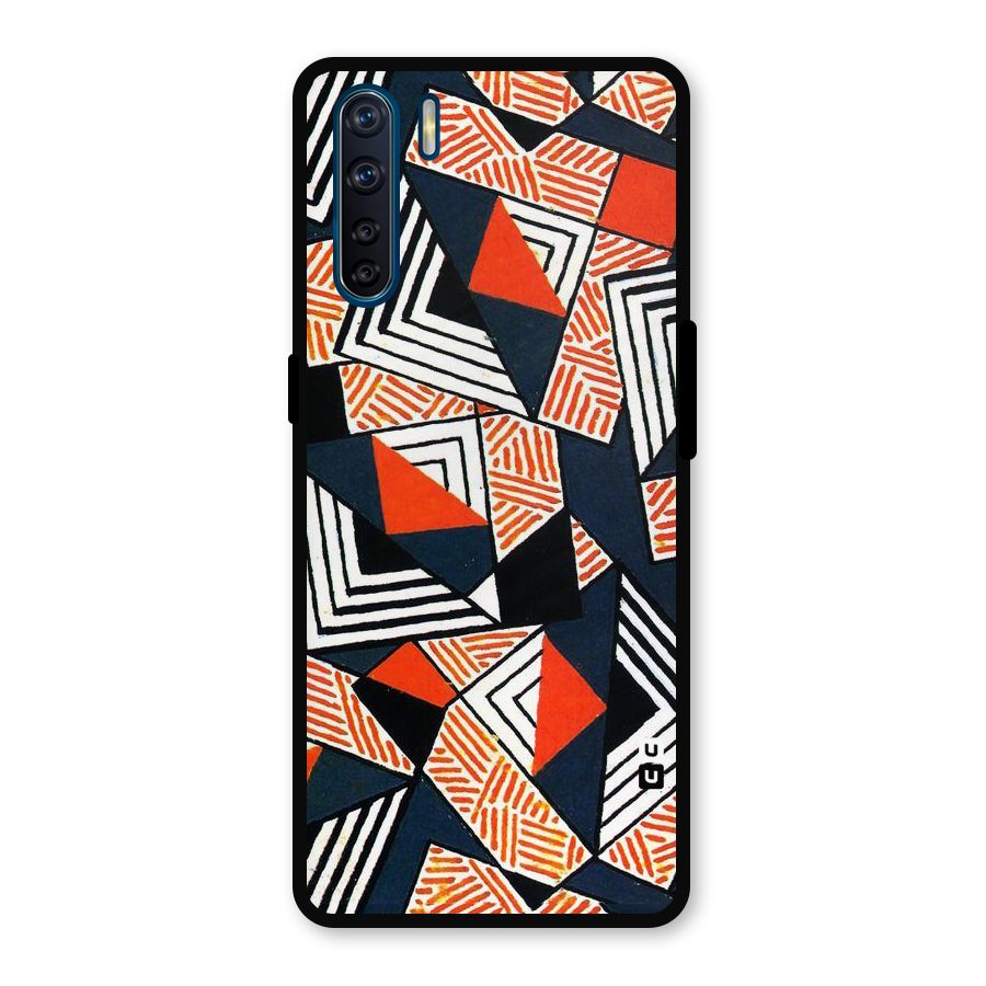 Colored Cuts Pattern Metal Back Case for Oppo F15