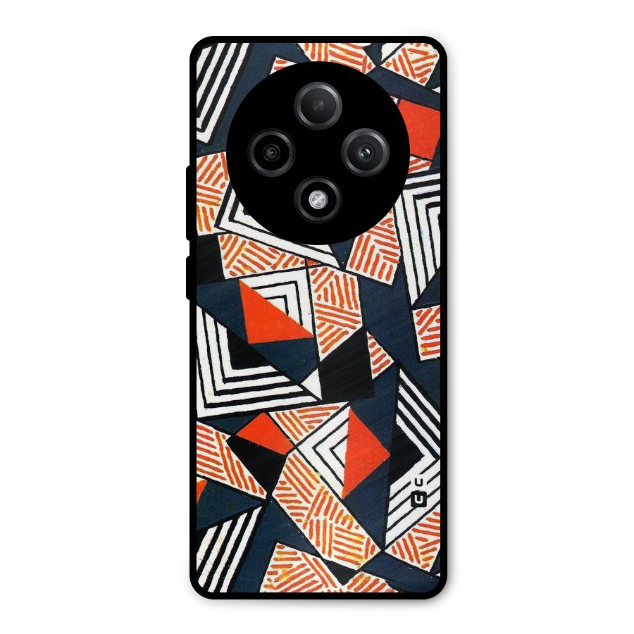 Colored Cuts Pattern Metal Back Case for Oppo F27 Pro Plus
