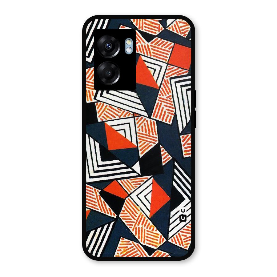 Colored Cuts Pattern Metal Back Case for Oppo K10 (5G)