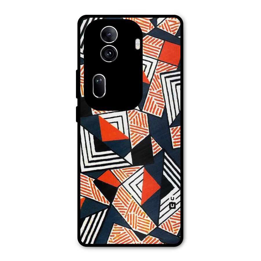 Colored Cuts Pattern Metal Back Case for Oppo Reno11 Pro 5G